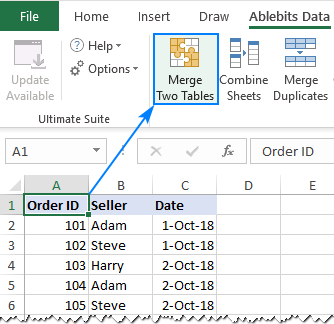 Fusionar tablas haciendo coincidir los datos de las columnas o los encabezados