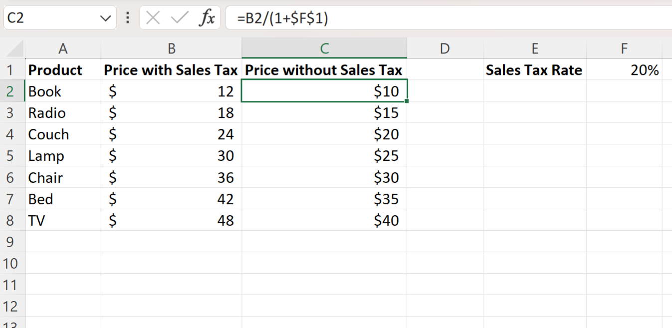 Cómo calcular el impuesto sobre las ventas en Excel (con ejemplos)