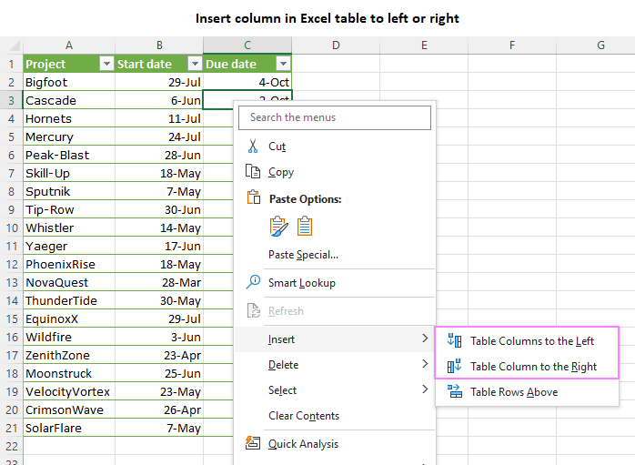 Cómo insertar columnas en Excel: única, múltiple, entre sí