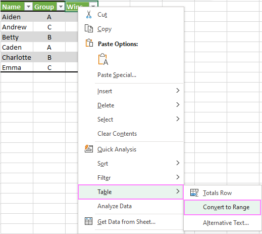 Cómo eliminar el formato de tabla en Excel