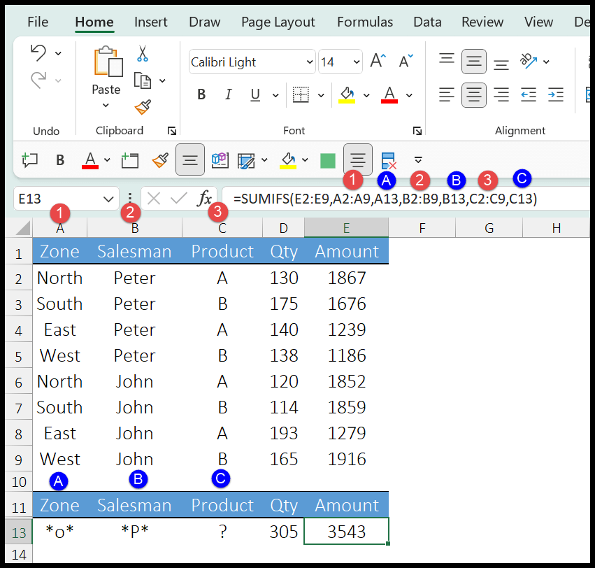 SUMIFS (función de Excel con ejemplos + archivo de muestra)