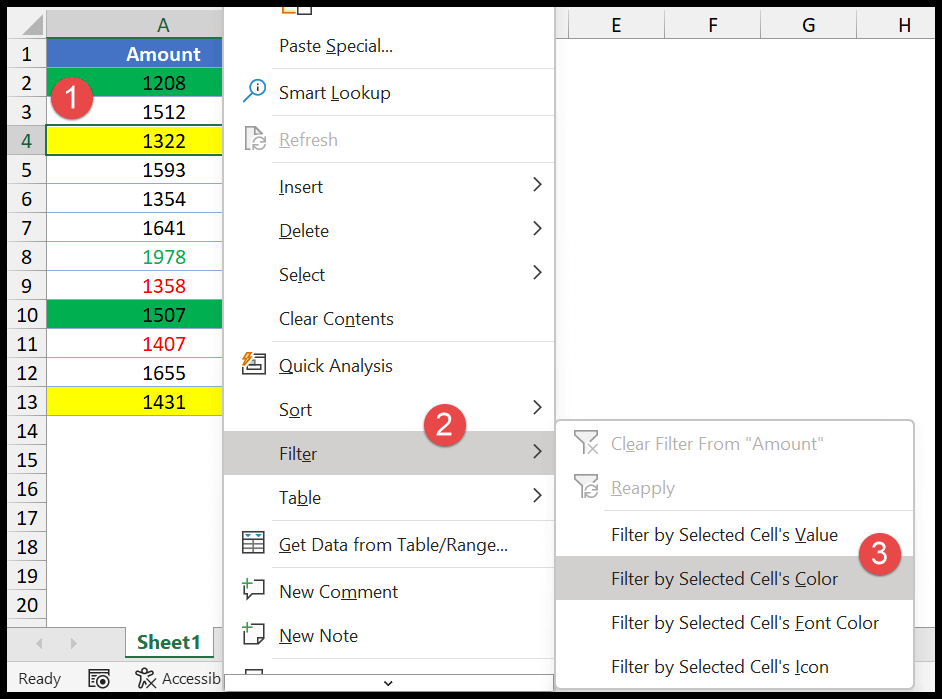 Cómo filtrar por color en Excel