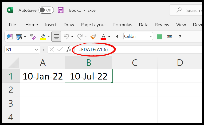 Cómo sumar - Restar mes a una fecha en Excel (1, 3 y 6 meses)