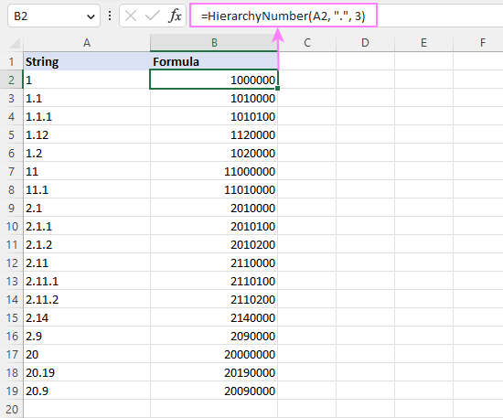 Cómo ordenar números mixtos y texto, números multinivel en Excel