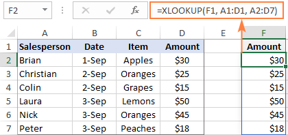 Función BUSCAR XL de Excel con ejemplos de fórmulas