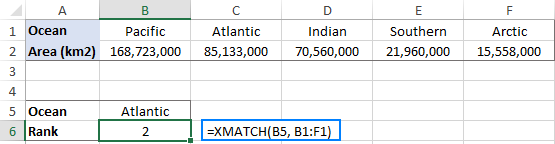 Función XMATCH de Excel con ejemplos de fórmulas