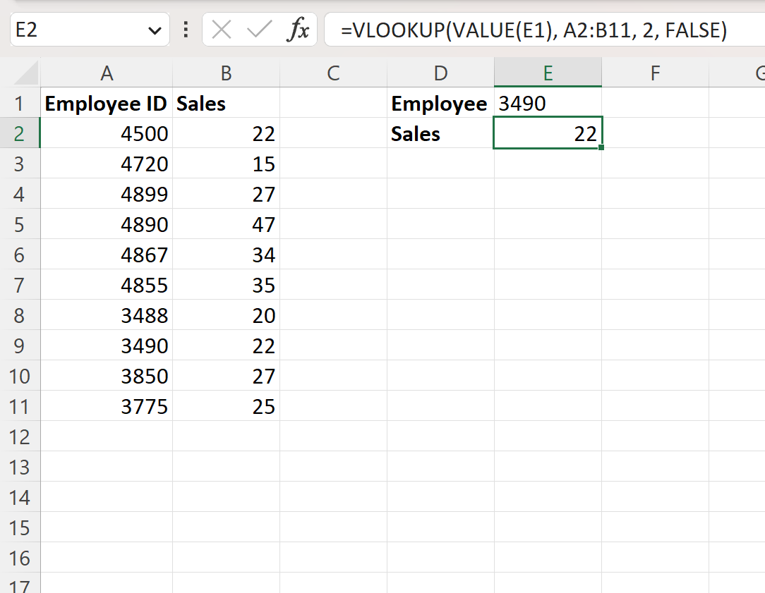 Excel: cómo utilizar BUSCARV con números almacenados como texto