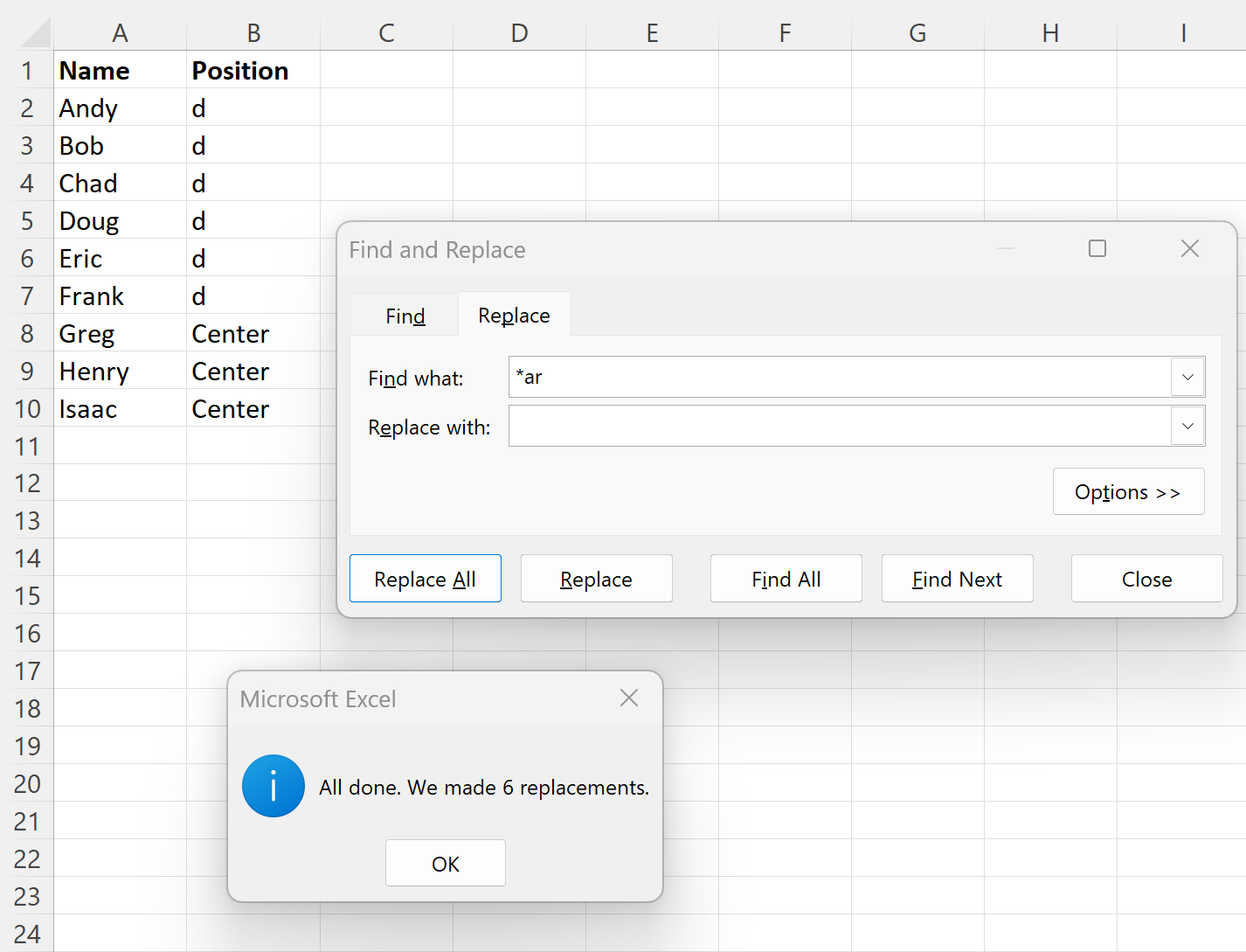 Excel: cómo utilizar Buscar y reemplazar con comodines