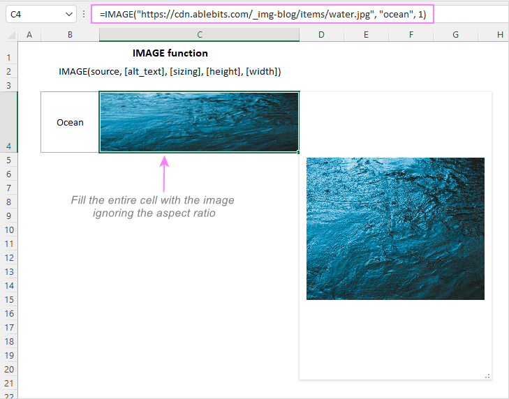 Función IMAGEN de Excel: inserte rápidamente una imagen en una celda con fórmula