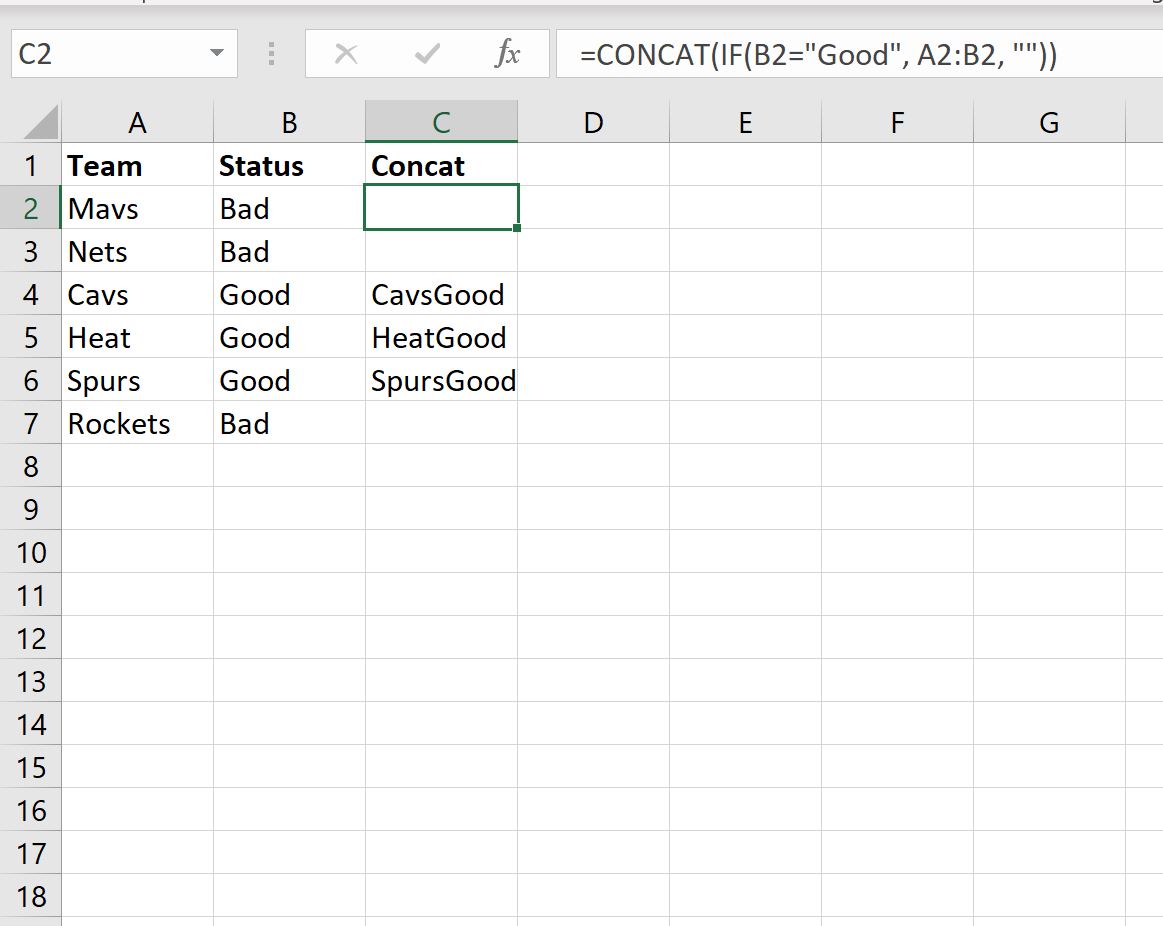 Excel: cómo utilizar una fórmula de concatenar si