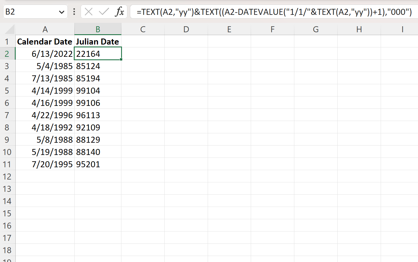 Excel: Cómo convertir entre fecha juliana y fecha calendario