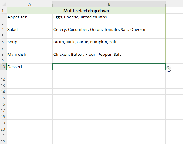 Cómo crear una lista desplegable de selección múltiple en Excel