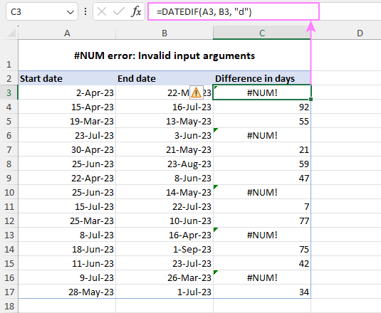 Error #NUM en Excel: corrección de error numérico en fórmulas