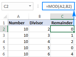 Función MOD de Excel para obtener el resto y más