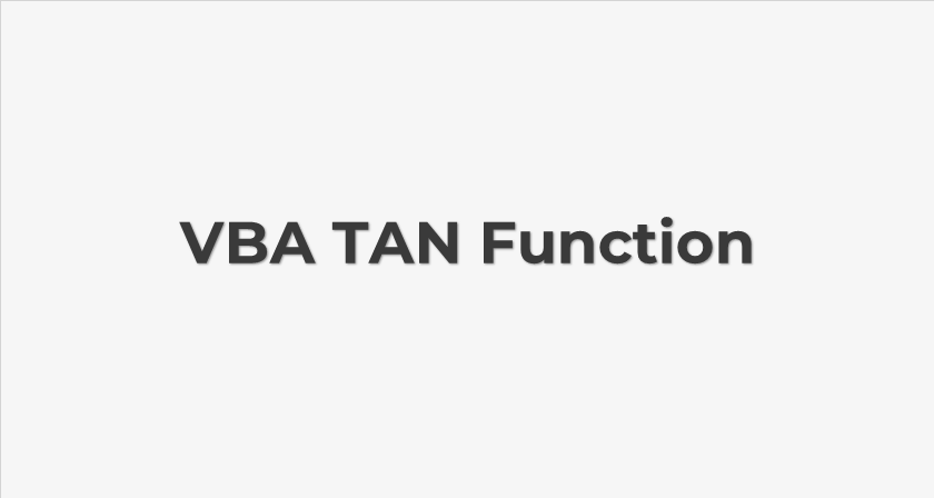 Función VBA TAN (sintaxis + ejemplo)