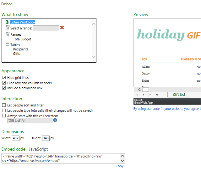 Excel Online: cree hojas de cálculo basadas en web, compártalas y publíquelas en un sitio web