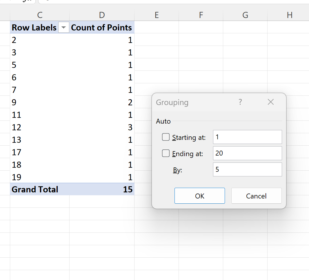 Cómo crear una distribución de frecuencia agrupada en Excel