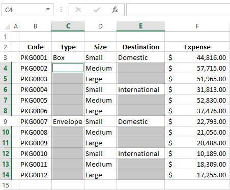 Complete los espacios en blanco en Excel con el valor arriba/abajo, llene las celdas vacías con 0