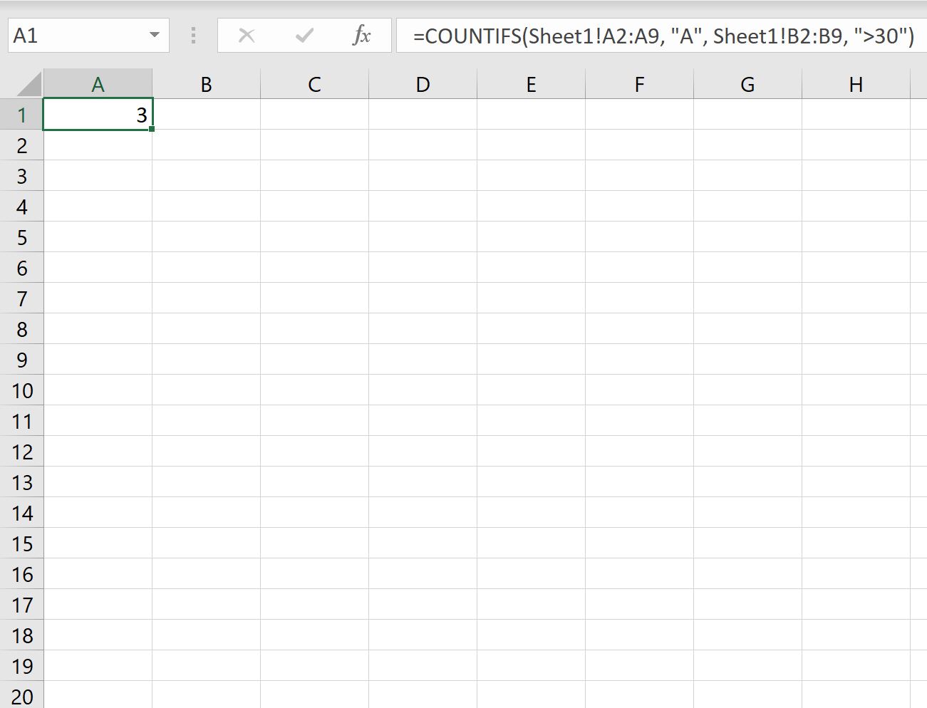 Excel: cómo usar CONTAR.SI desde otra hoja
