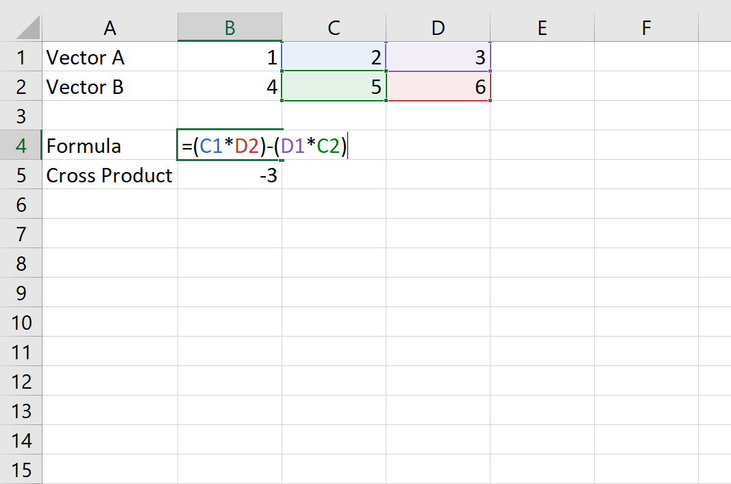 Cómo calcular un producto cruzado en Excel