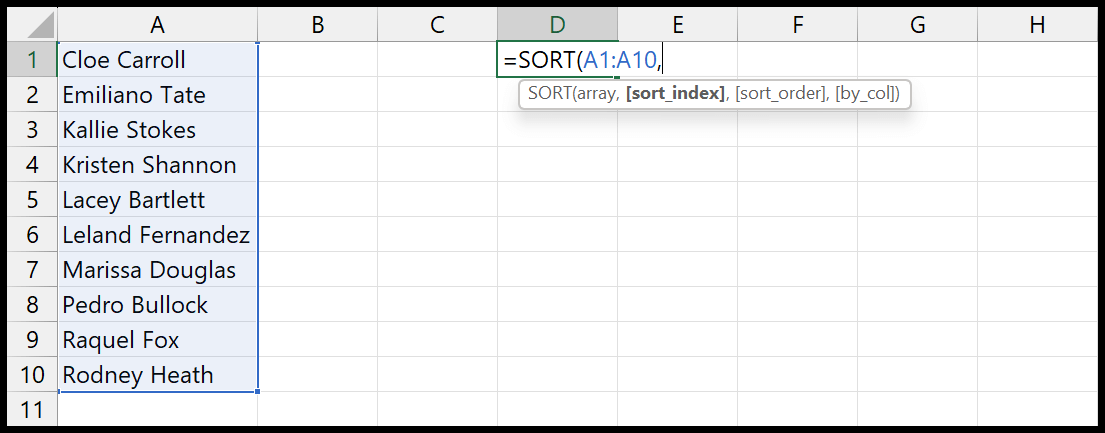Cómo ordenar en orden alfabético (A a Z o Z a A) en Excel