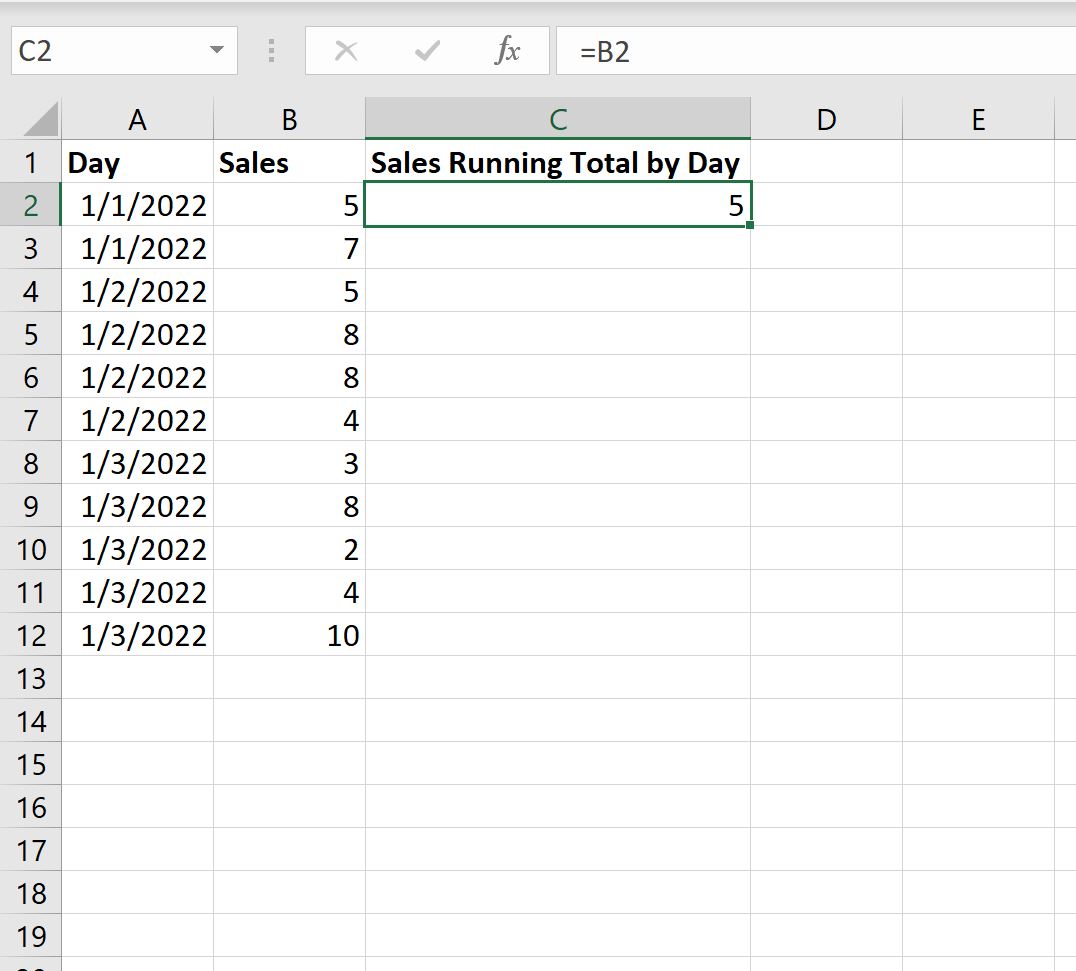 Cómo calcular un total acumulado condicional en Excel