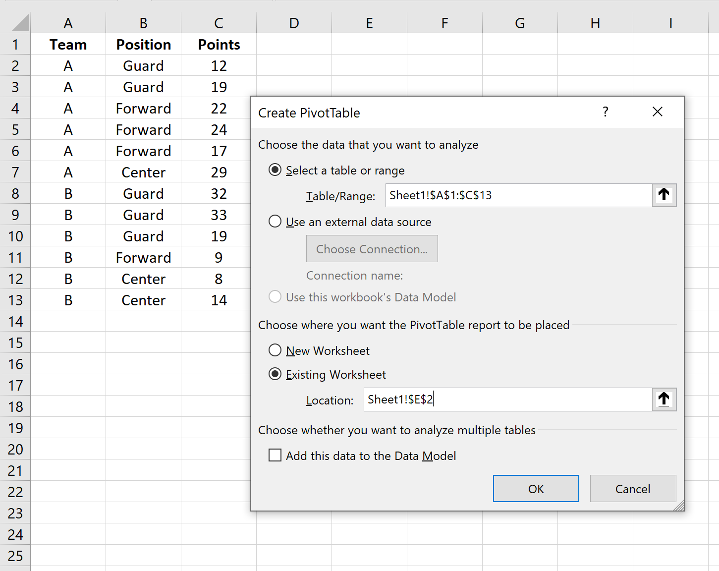 Cómo crear una tabla cruzada en Excel (paso a paso)
