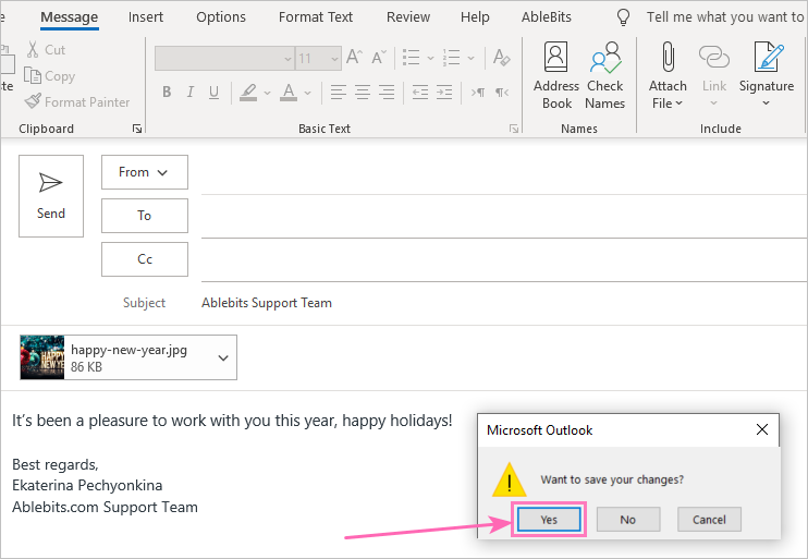 Adjunte archivos a borradores de Outlook y utilícelos como plantillas de correo electrónico
