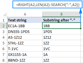 Funciones de subcadena de Excel para extraer texto de la celda Funciones de subcadena de Excel para extraer texto de la celda