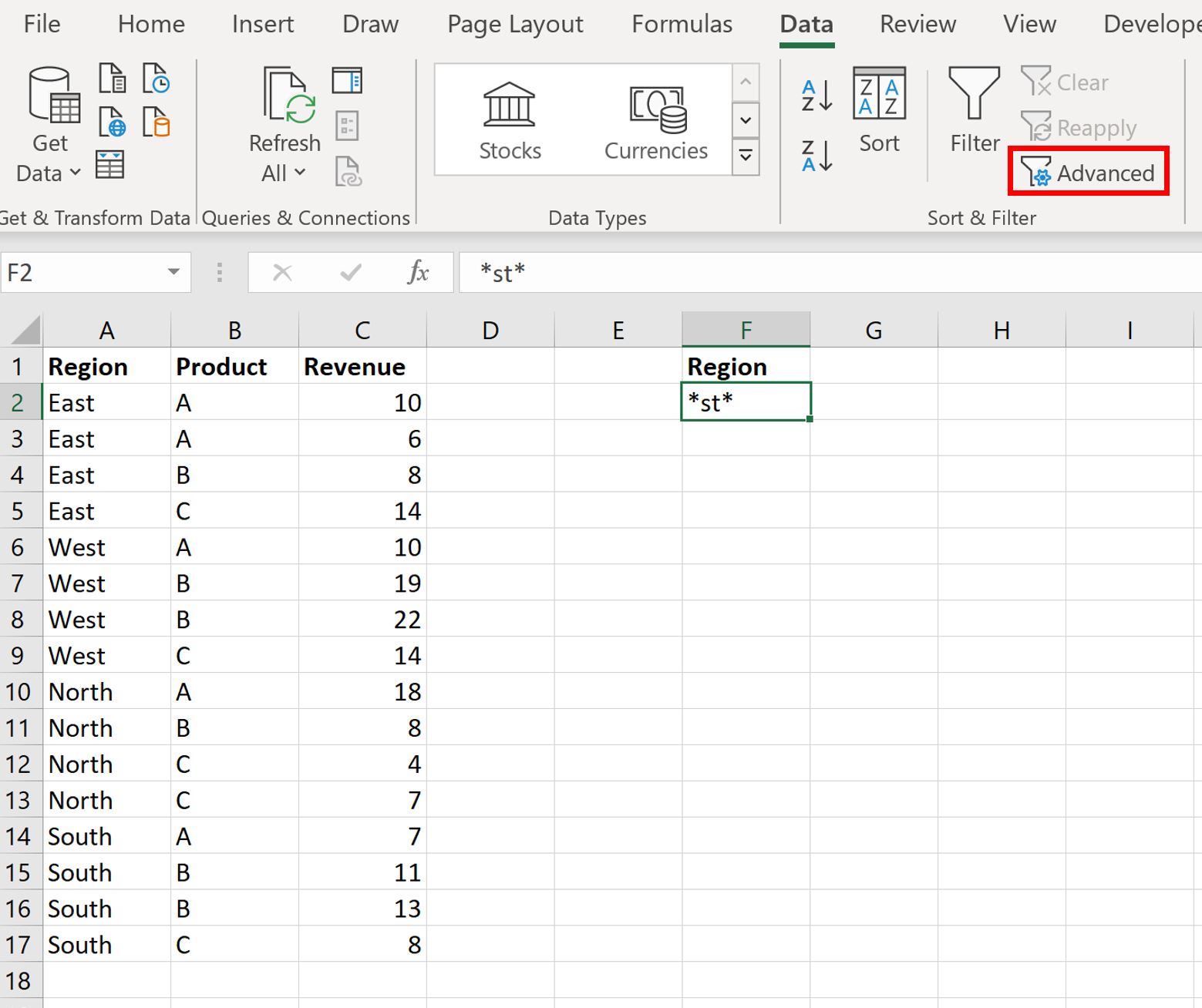 Filtro avanzado de Excel: cómo utilizar «Contiene»