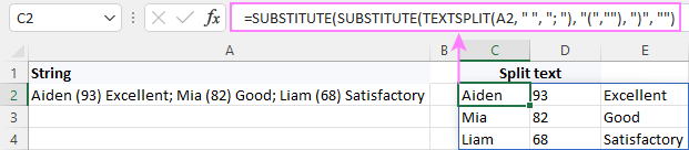 dividir cadenas de texto por delimitador
