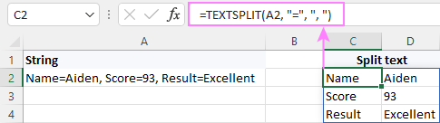 dividir cadenas de texto por delimitador