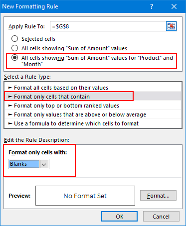 Aplicar formato condicional | Tutorial de tabla dinámica de Excel