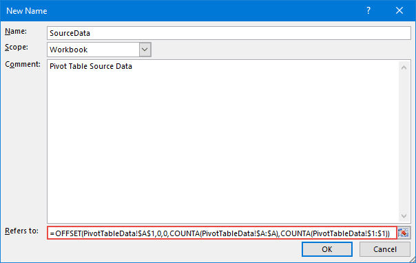 Actualizar automáticamente el rango de datos de origen