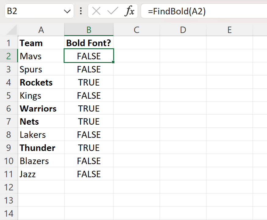 Cómo filtrar por fuente en negrita en Excel (con ejemplo) Cómo filtrar por fuente en negrita en Excel (con ejemplo)