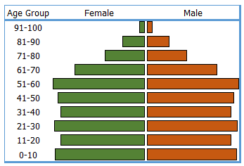 Cómo crear un gráfico piramidal de población en Excel [Template]