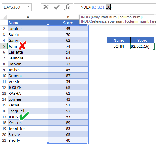 BUSCARV inversa/atrás en Excel (de derecha a izquierda) + Ejemplos