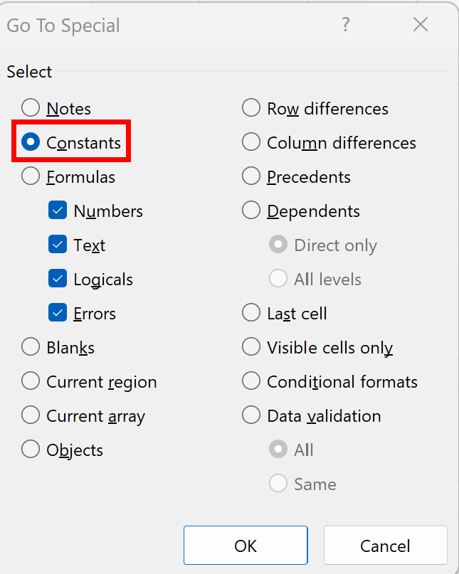 Excel: cómo borrar contenidos pero no fórmulas