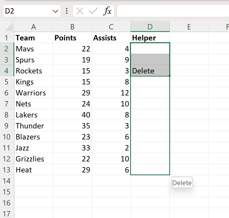 Cómo eliminar cada tercera fila en Excel (con ejemplo) Cómo eliminar cada tercera fila en Excel (con ejemplo)