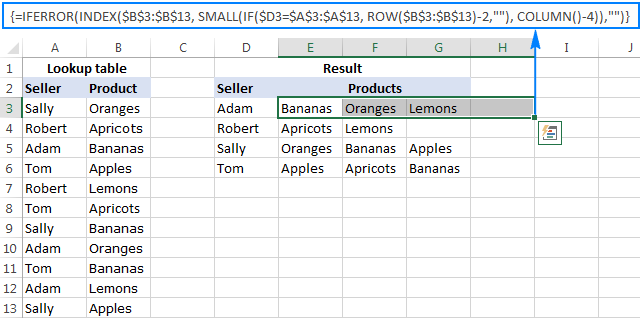 Vlookup múltiples coincidencias en Excel con uno o más criterios