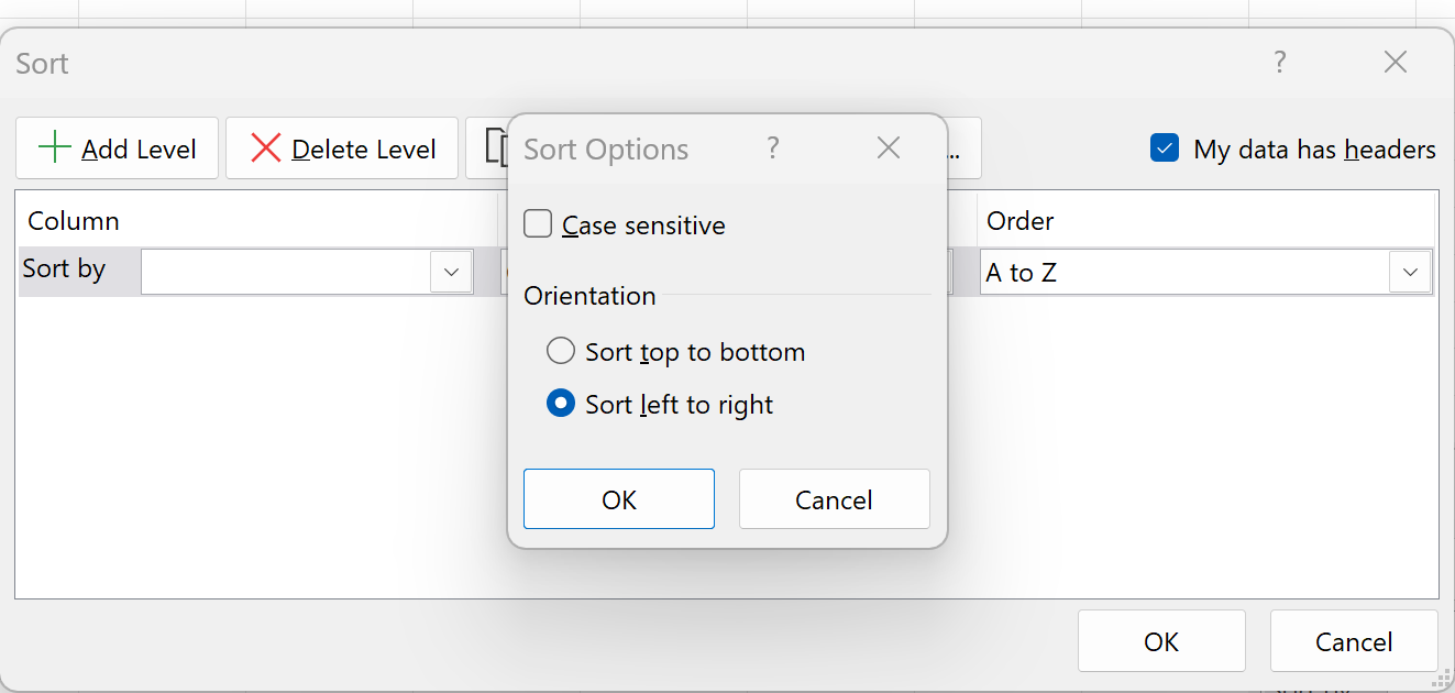 Cómo invertir el orden de las columnas en Excel