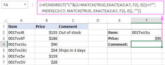 Cómo realizar una búsqueda V que distingue entre mayúsculas y minúsculas en Excel: ejemplos de fórmulas