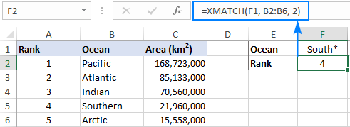 Función XMATCH de Excel con ejemplos de fórmulas