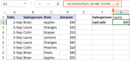 Función BUSCAR XL de Excel con ejemplos de fórmulas