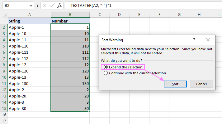 Cómo ordenar números mixtos y texto, números multinivel en Excel Cómo ordenar números mixtos y texto, números multinivel en Excel