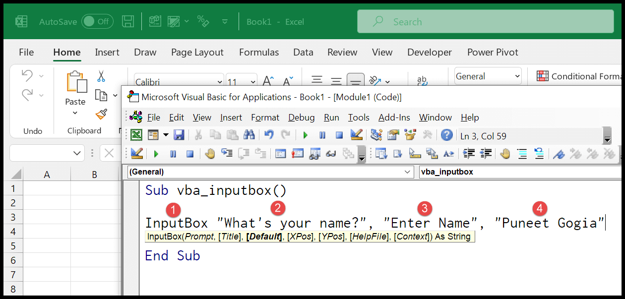 Cómo usar el cuadro de entrada en VBA