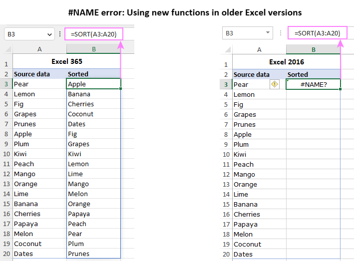Error #NOMBRE en Excel: motivos y soluciones