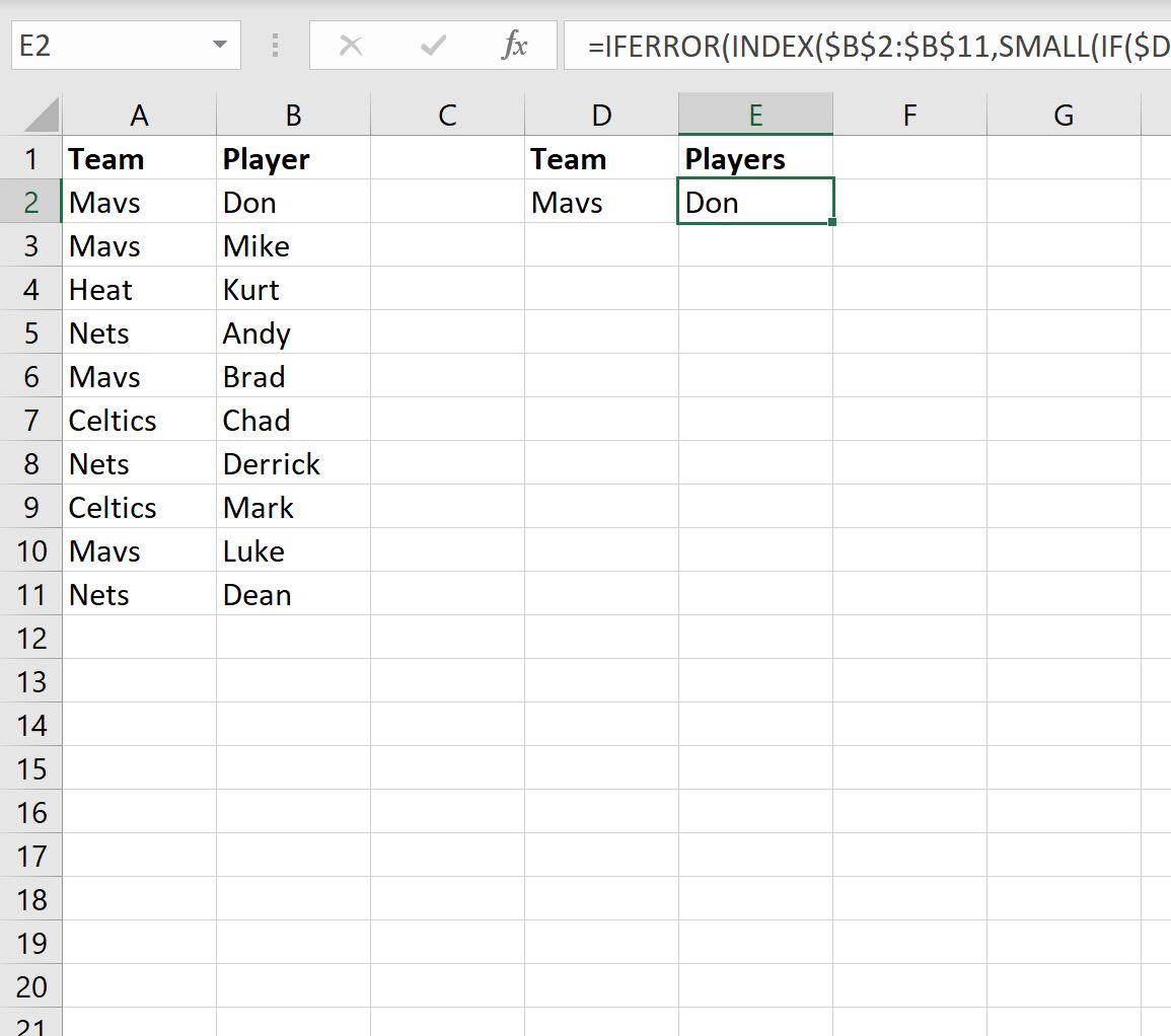 Excel: use ÍNDICE y COINCIDIR para devolver múltiples valores verticalmente Excel: use ÍNDICE y COINCIDIR para devolver múltiples valores verticalmente