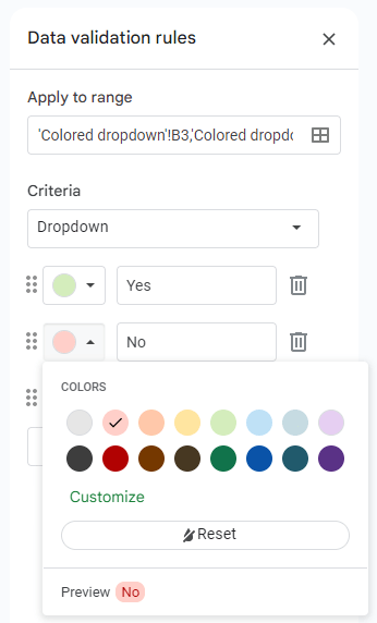 Cómo crear una lista desplegable de colores en Excel y Google Sheets