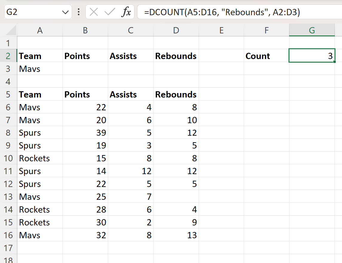 Cómo utilizar la función DCOUNT en Excel (con ejemplos) Cómo utilizar la función DCOUNT en Excel (con ejemplos)